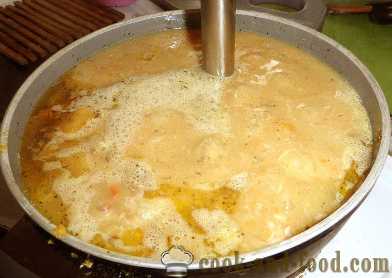 Sütőtök leves tejszínnel és a hús -, hogyan kell főzni egy finom sütőtök leves tejszínnel, egy lépésről lépésre recept fotók
