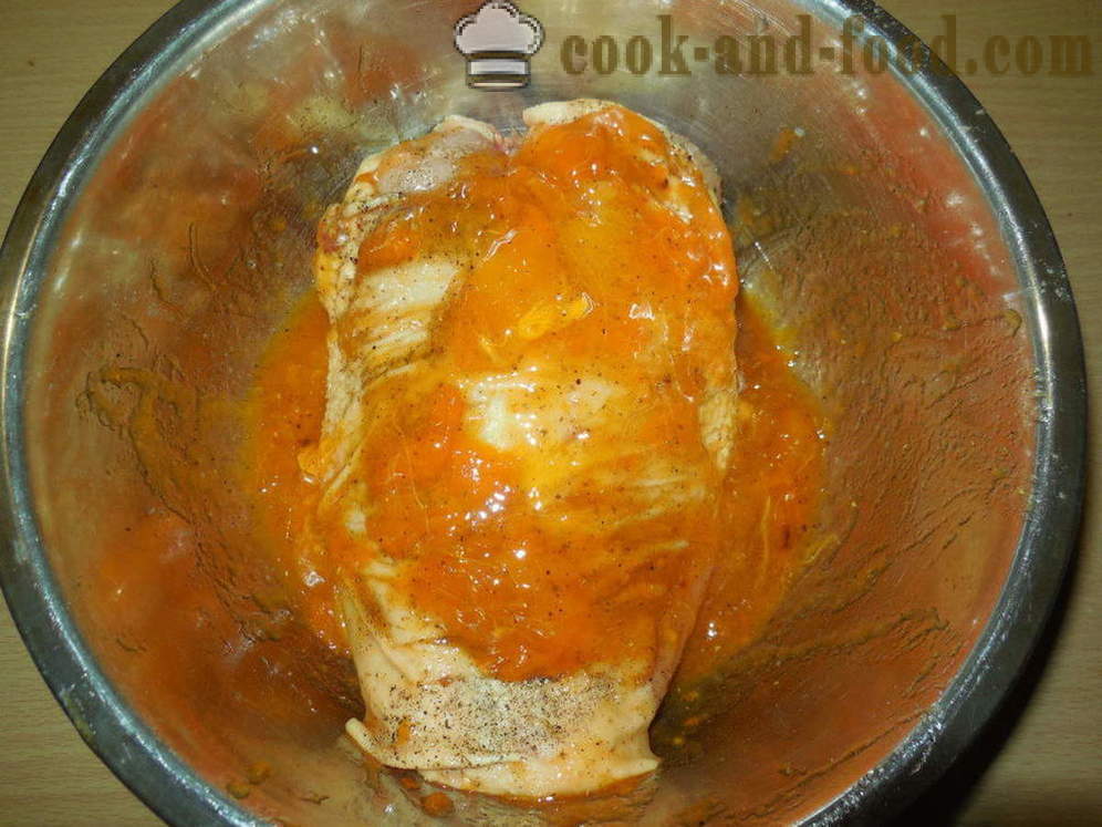 Juicy csirkemell kemencében sült -, hogyan kell főzni csirkemellet a sütőben, a lépésről lépésre recept fotók