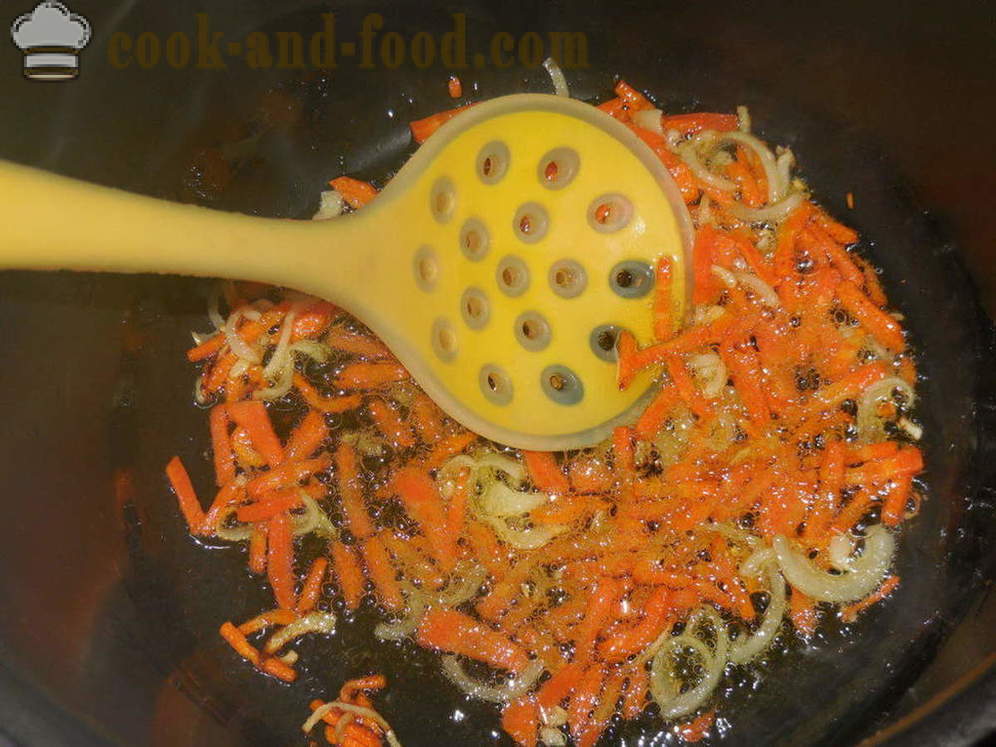 Zöldségleves szardínia paradicsomszószt multivarka - hogyan kell főzni zöldségleves szardella, lépésről lépésre recept fotók
