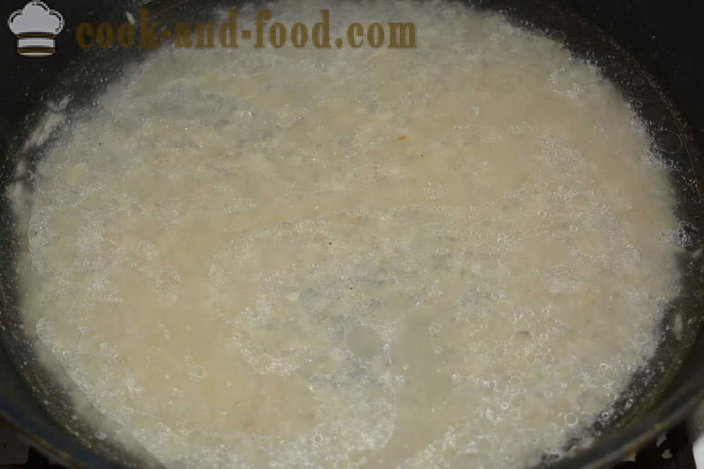Főzni rizs körettel és törékeny -, hogyan kell főzni ropogós rizs egy serpenyő, egy lépésről lépésre recept fotók