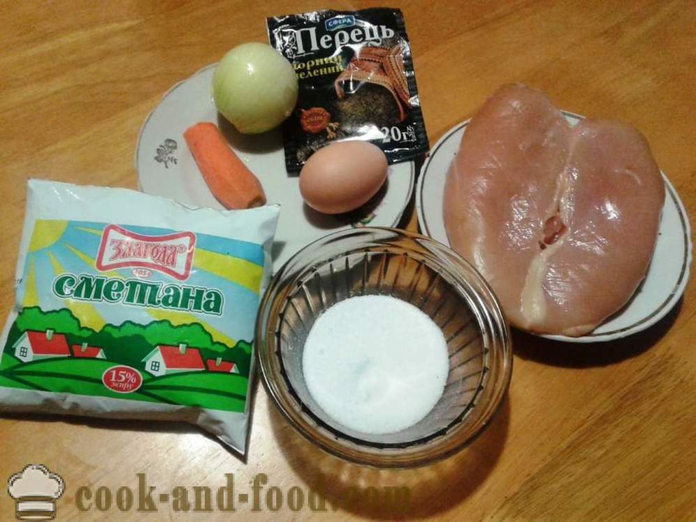 Szelet csirkemell tejföllel - Főzni darált csirkemell szelet, lépésről lépésre recept fotók