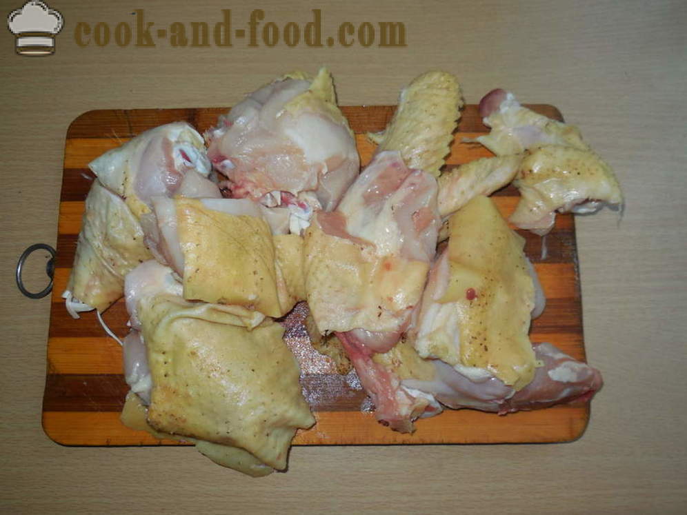 Párolt csirke a bankot a sütőben a saját levében - hogyan kell sütni csirke a bankot zöldségek, lépésről lépésre recept fotók