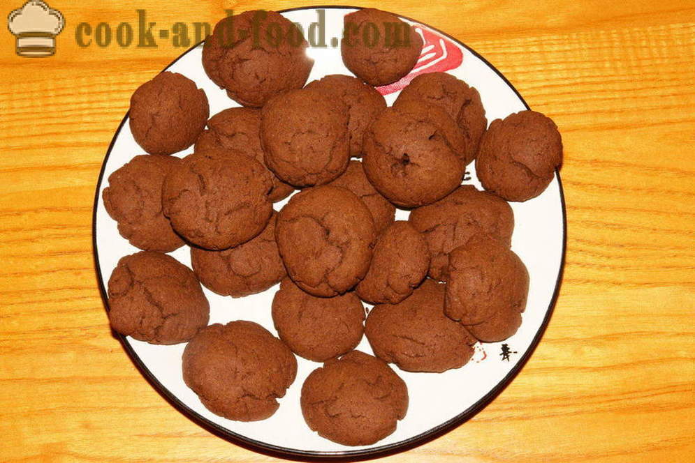 Gyors és egyszerű csokis cookie - hogyan csokis sütik otthon, lépésről lépésre recept fotók