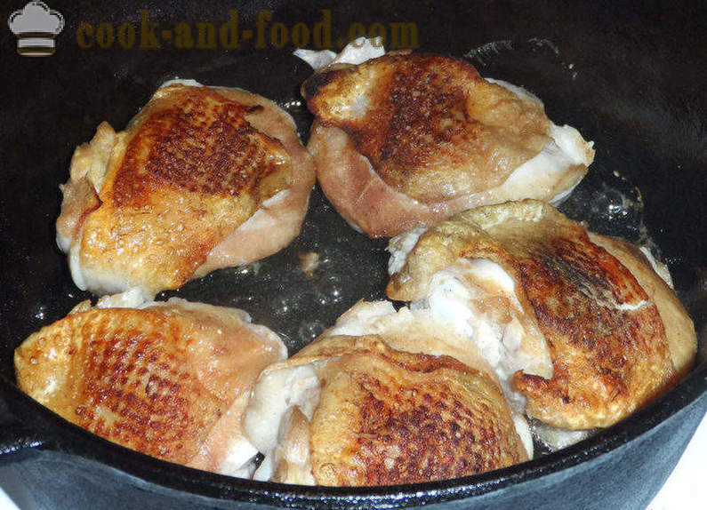 Csirke gombával, tejszínes mártásban - hogyan kell főzni csirke gombamártással, lépésről lépésre recept fotók
