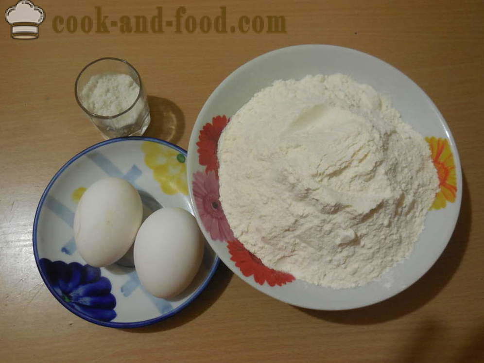 Tészta a tojás, víz nélkül - hogyan lehet házi tészta leves, egy lépésről lépésre recept fotók