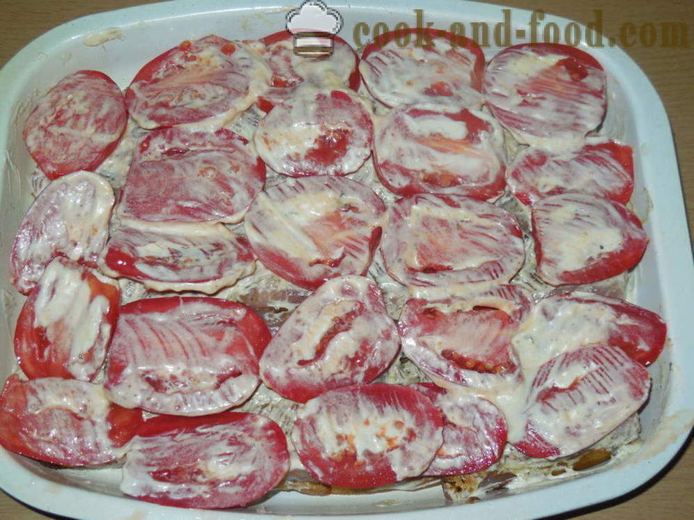 Padlizsán sült hús és paradicsom - mint a sült padlizsán húst a sütő, egy lépésről lépésre recept fotók