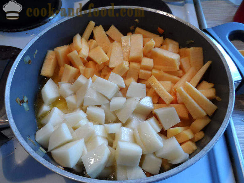 Sütőtök és lencseleves - hogyan kell főzni leves barna lencse, lépésről lépésre recept fotók