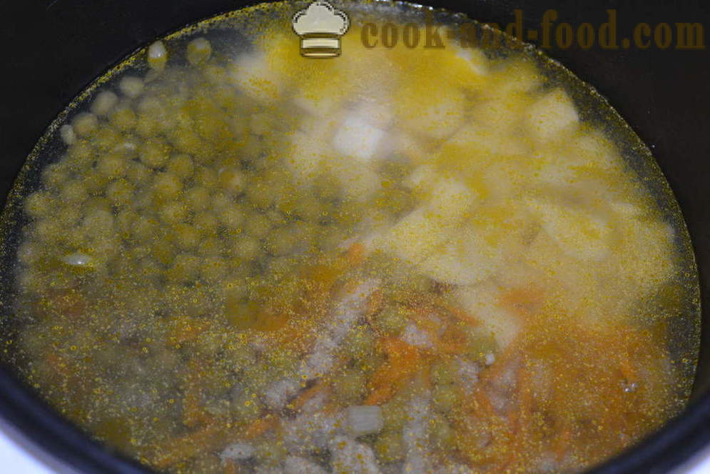 Pea in multivarka -, hogyan kell főzni borsó leves multivarka, lépésről lépésre recept fotók