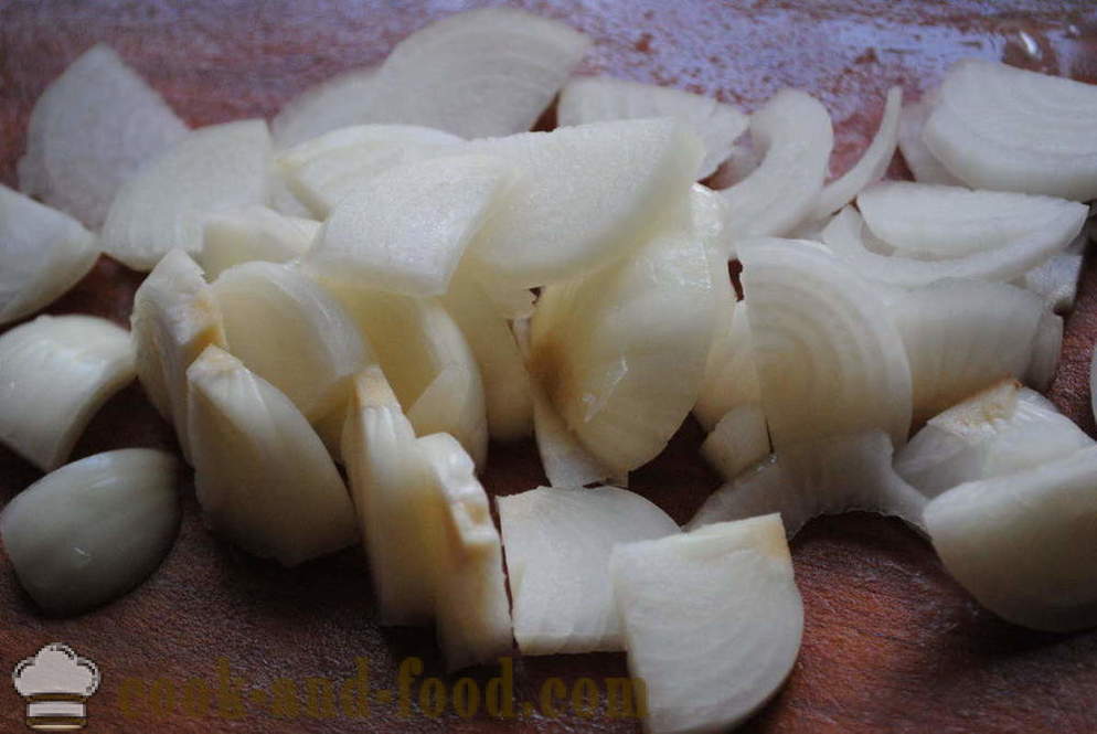 Sült burgonya sajttal és gombával - mindkettő ízletes sült krumpli a sütőben, a lépésről lépésre recept fotók
