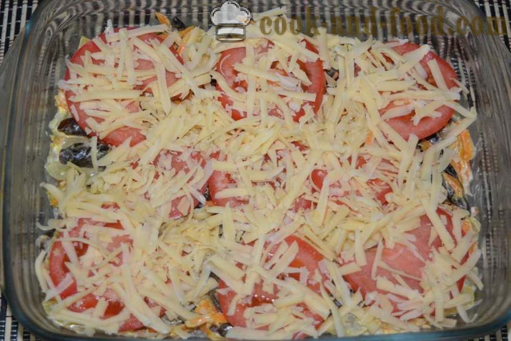 Sertés sült a kemencében gombával és sajttal - mint sertés sült a sütőben, a lépésről lépésre recept fotók