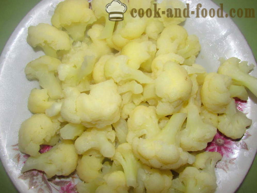 Karfiol tésztát a serpenyőben - hogyan kell főzni a karfiol tésztát, egy lépésről lépésre recept fotók