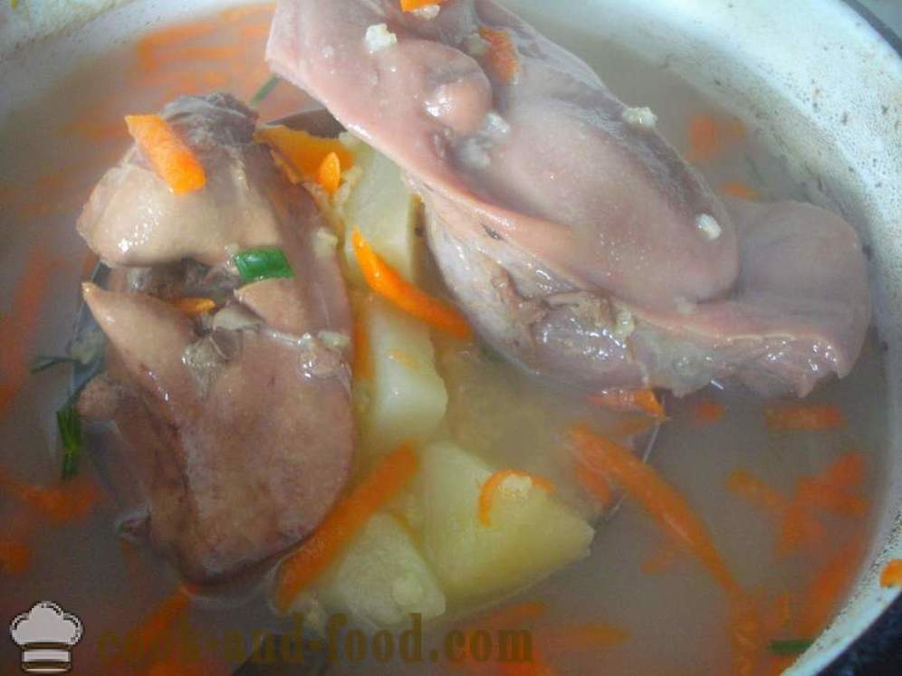 Leves köles giblet - hogyan kell főzni leves köles, lépésről lépésre recept fotók