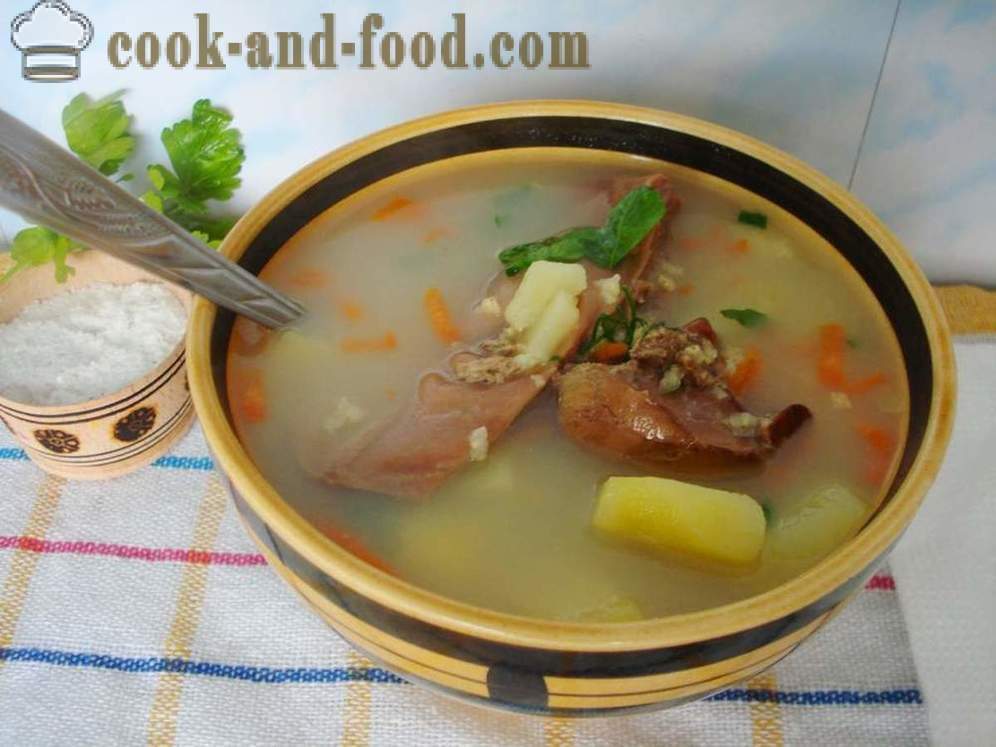 Leves köles giblet - hogyan kell főzni leves köles, lépésről lépésre recept fotók