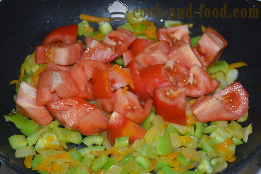 Finom omlós hajdina zöldségekkel egy serpenyőben -, hogyan kell főzni hajdina zöldségekkel, lépésről lépésre recept fotók