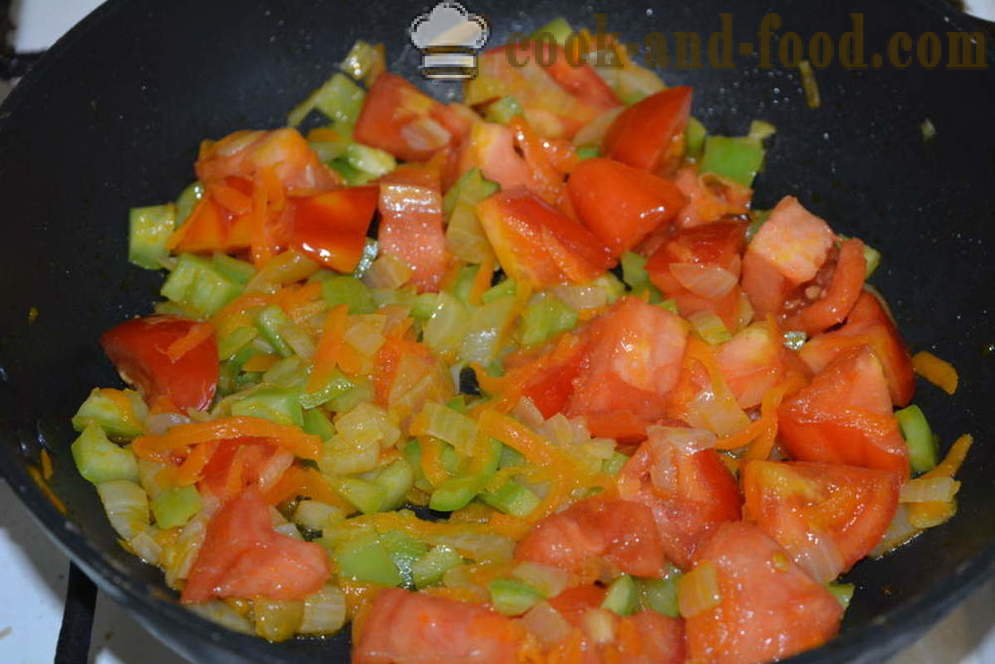 Finom omlós hajdina zöldségekkel egy serpenyőben -, hogyan kell főzni hajdina zöldségekkel, lépésről lépésre recept fotók