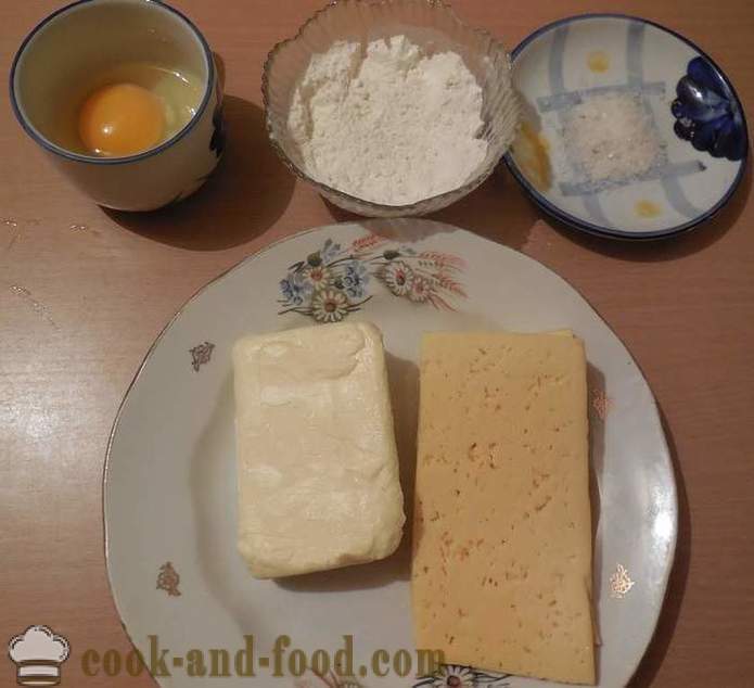 Sós keksz sajttal sütőben - hogyan sajt keksz, recept fotó
