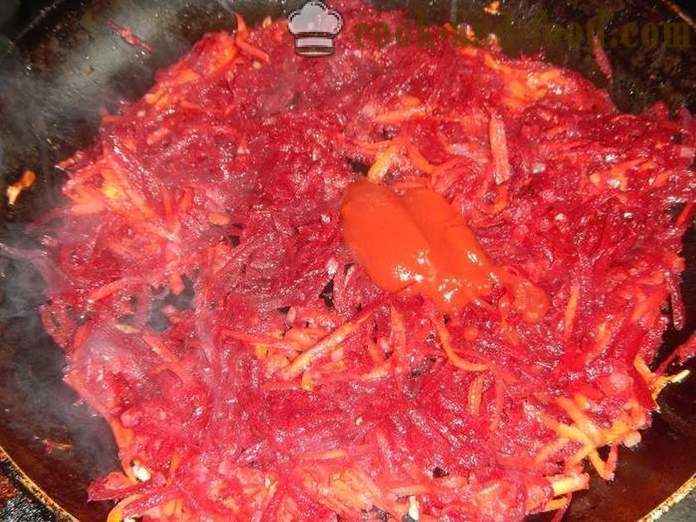 Klasszikus vörös cékla és répa és a hús -, hogyan kell főzni leves - lépésről lépésre recept képpel ukrán borscs