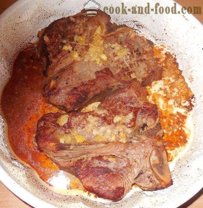 Ízletes és szaftos marha steak, sertés Ti Bon - főzés tele pörkölés hús - lépésről lépésre recept fotók