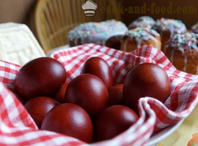 Húsvéti tojások festett hagyma héjakat -, hogyan kell festeni a tojásokat hagyma bőr, egyszerű módon, a festészet húsvét.