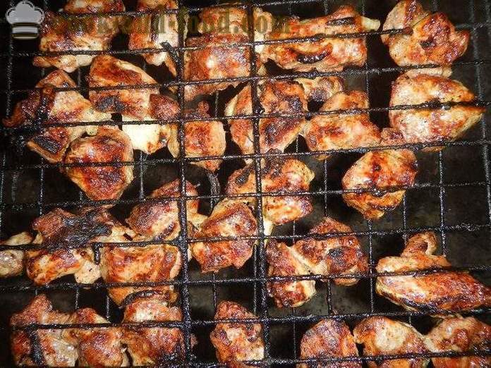 Juicy sertés a grill - hogyan pácolt húst kebab, grill, grillezés vagy sütés a grill recept fotókkal.