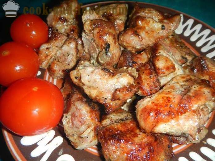 Juicy sertés a grill - hogyan pácolt húst kebab, grill, grillezés vagy sütés a grill recept fotókkal.