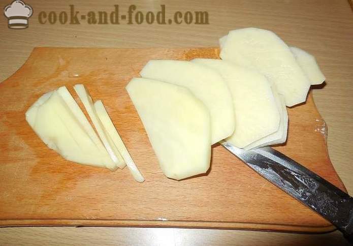 Sült burgonya egy serpenyőben a szalonnát és tojást -, hogyan kell főzni finom sült burgonyával és helyesen, lépésről lépésre recept fotókkal.