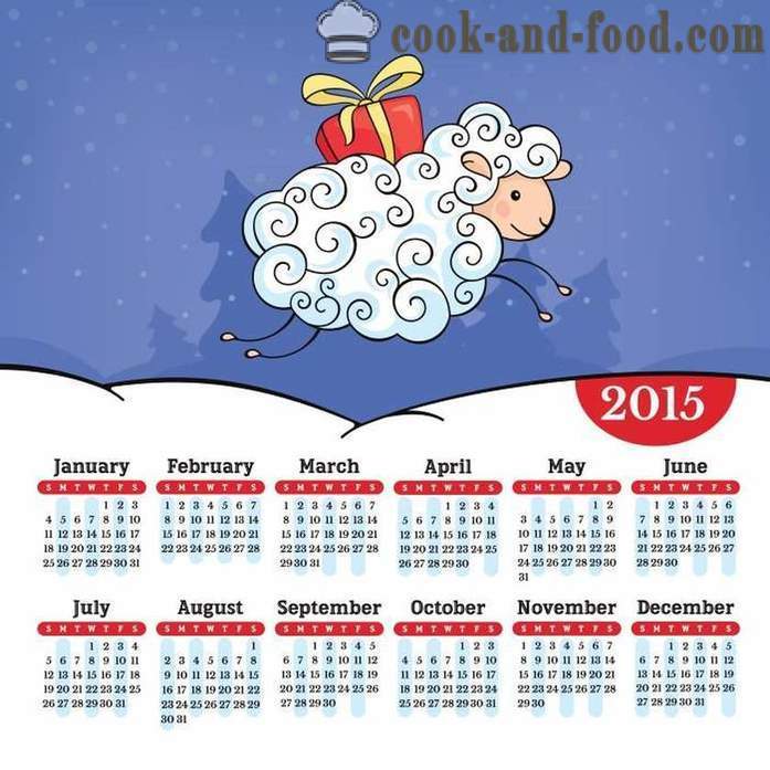 Naptár 2015-es év a kecske (juh): letöltés ingyenes karácsonyi naptár kecskék és juhok.