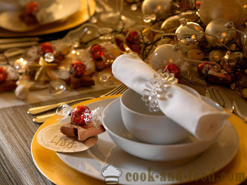 Újévi dekoráció az asztalra, hogyan díszítik a karácsonyi asztal 2015 Juh (fotókkal).