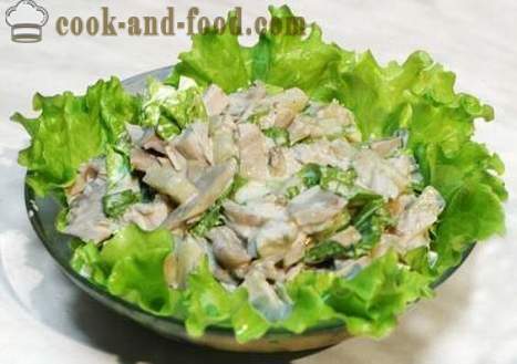 Gomba saláta gombával, sajttal és tojással. Egyszerű, finom és egészséges recept fotókkal.