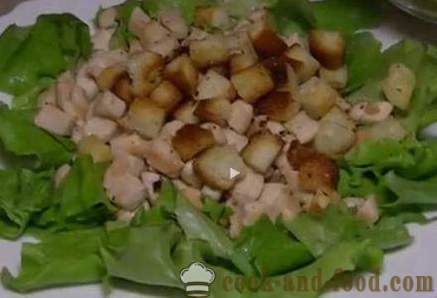 Cézár saláta krutonnal - a klasszikus recept fotók és videók. Hogyan kell elkészíteni Cézár saláta és salátaöntet