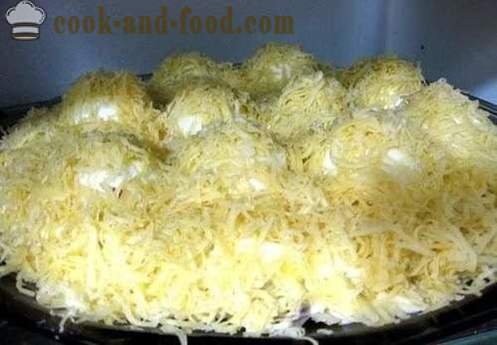 Töltött tojás sajttal és fokhagymás - hideg ételek, a recept egy fotót
