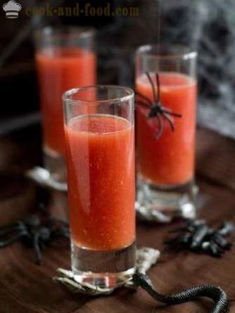 Paradicsom leves Gazpacho vagy recept a Halloween: egy nem-alkoholos ital paradicsom „Blood Drakula” (fényképpel)